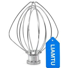 Heavy Duty 6 Wire Whisk Attachment for Kitchen Aid 4.5 & 5 Qt Tilt Head Mixers Stainless Steel Whip Replacement for K45WW, KSM90, KSM110