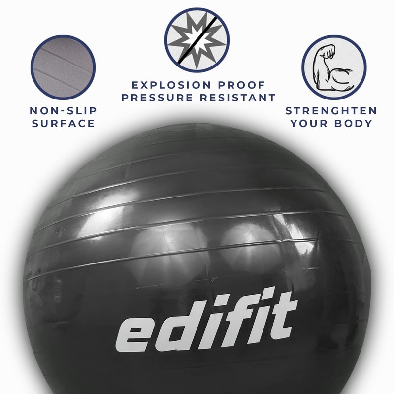 EDIFIT, Exercise Ball, 55, 65 and 75, Pezziball, Including Inflator,