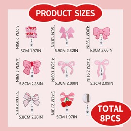 Nurse Badge Reels, Pink Bow Retractable ID Holder with 360° Swivel Clip, Durable Fabric Patch Design, Smooth Pull Cord for Scanning, Ideal for Nurses, Teachers, Office Staff