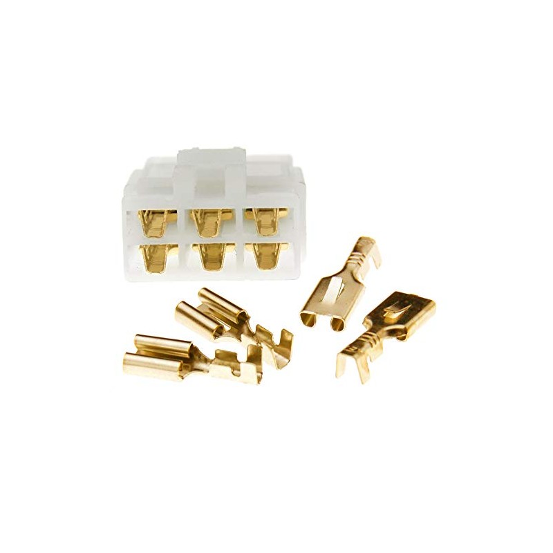 10 Set of 6 Way Pin 6.3mm Electrical Multi Plug