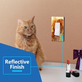 LIDER Decorator Wall Plate, Impact Resistant, Mirrored Acrylic, Plexiglass, Reflective Finish, Modern Upgrade, Screwless Light Switch/Outlet Cover, Mid-Size 1-Gang 4.88" x 3.11", Acrylic Gold