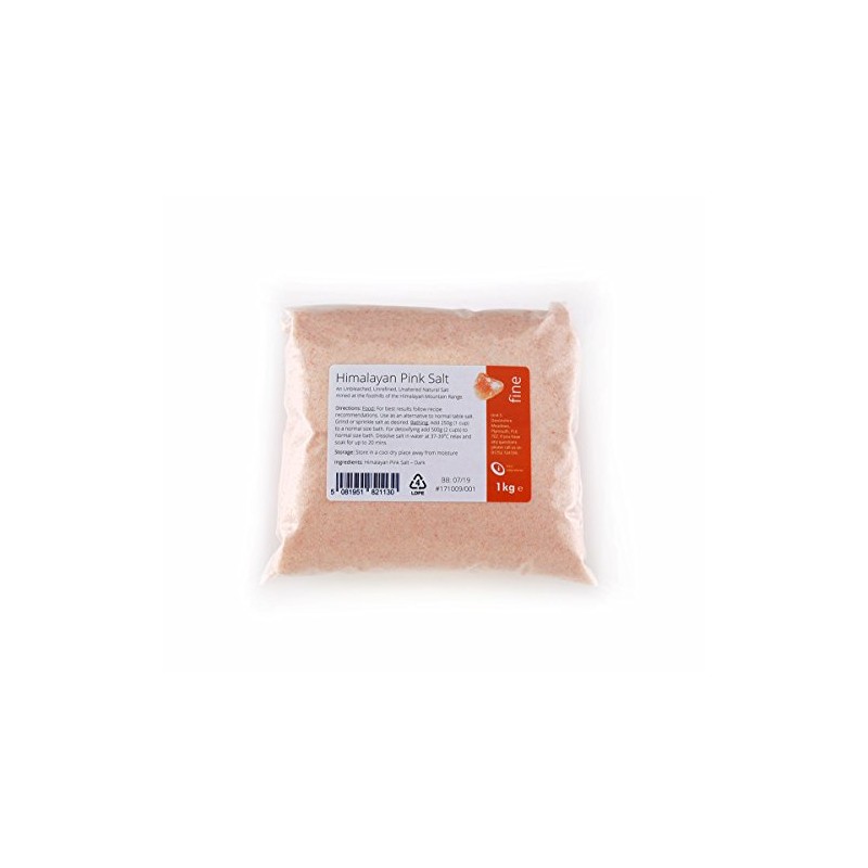 Himalayan Pink Salt Fine Grade 1kg - Natural & Unrefined