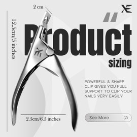 XE Edelstahl-Knipser für künstliche Nagelspitzen – Professioneller Nagelverlängerungsknipser mit Einweg Nagelfeile, Maniküre-Pediküre-Acryl, Gel-Nagelschneider – ideales Nagelkunst-Schneidewerkzeug