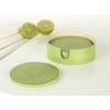 Randwyck Round Spun Bamboo Coasters in Holder, Green, 4-Piece