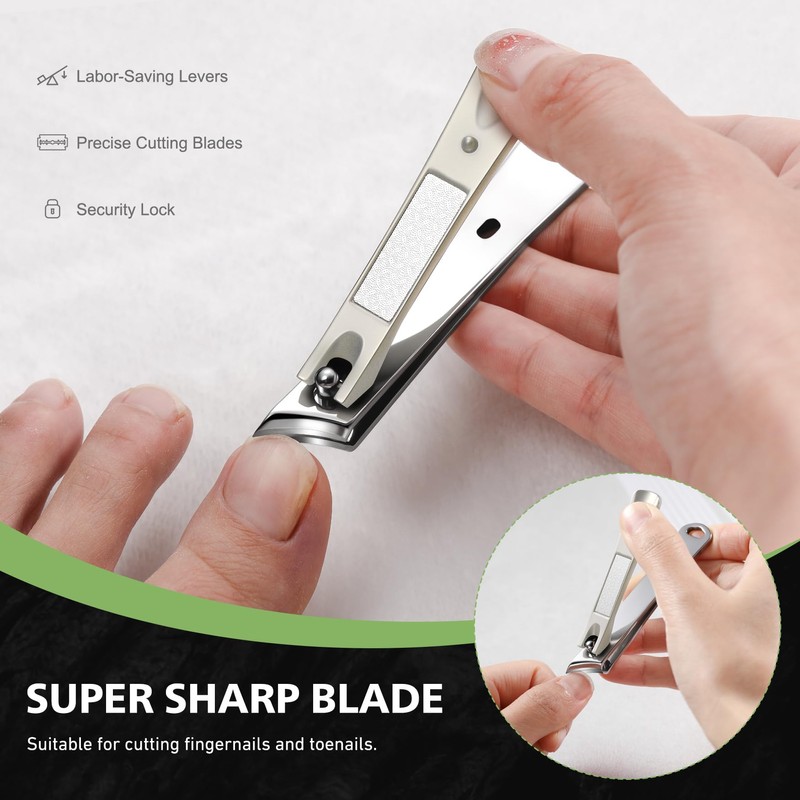 BALUCA Slanted Blade Ingrown Toenail Clippers for Thick Toenails, Angled