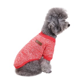 Jecikelon Pet Dog Clothes Dog Sweater Soft Thickening Warm Pup Dogs Shirt Winter Puppy Sweater for Dogs (XX-Small, Red)