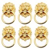 6Pcs Lion Head Handles Pulls Cabinet Knobs Antique Bronze for
