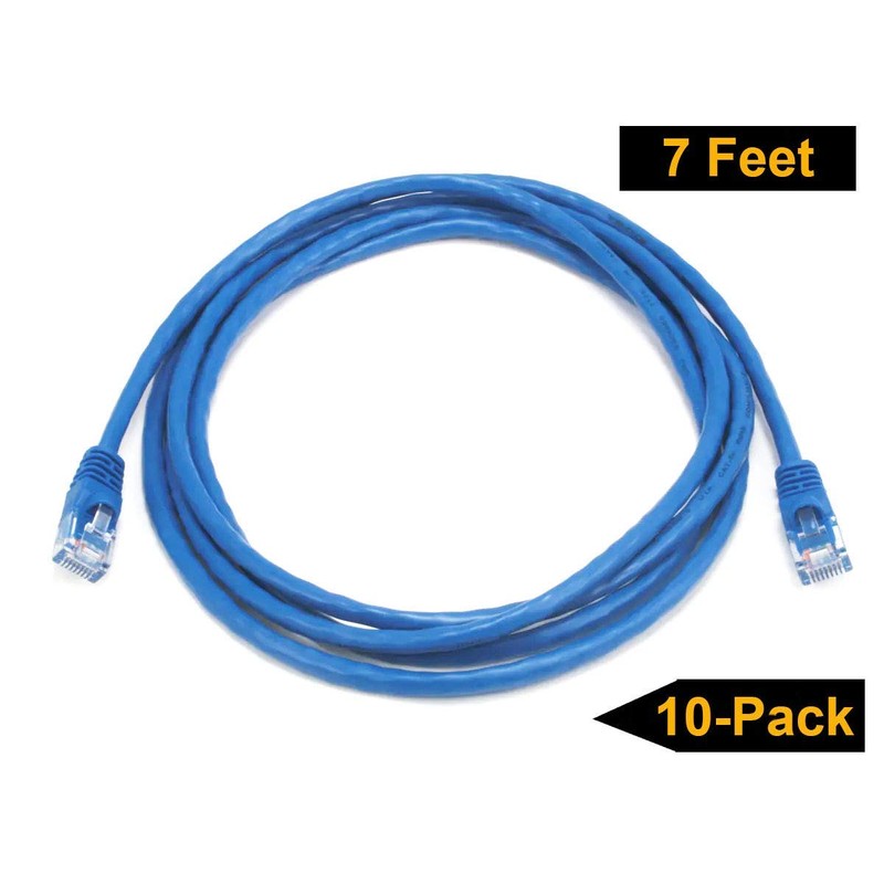 iMBAPrice 1' Cat5e Network Ethernet Patch Cable, 10 Pack, Blue