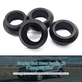 SIIMOO 4 Pcs Steering Rack Bushings Fit for Ford Explorer 2010 2011 2012 2 Upper & 2 Lower Rack & Pinion Bushings Kit Black