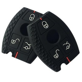 StyleC Remote key cover compatible with Mercedes key 3 Button Fob Remote Case (Red Stripe)