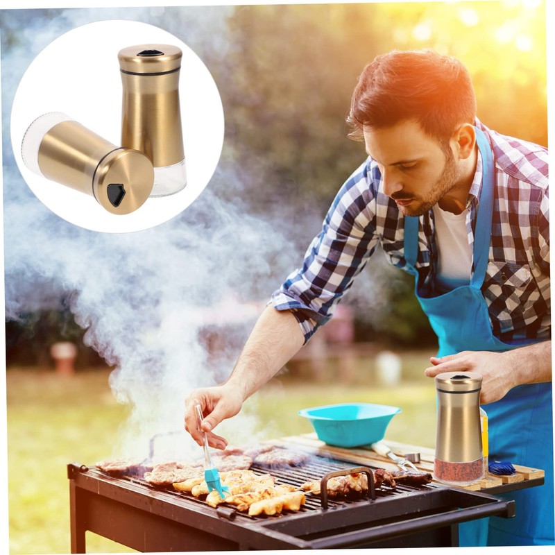 MAGICLULU Salt Pepper Shaker Set Stainless Steel Condiment Bottles Lids