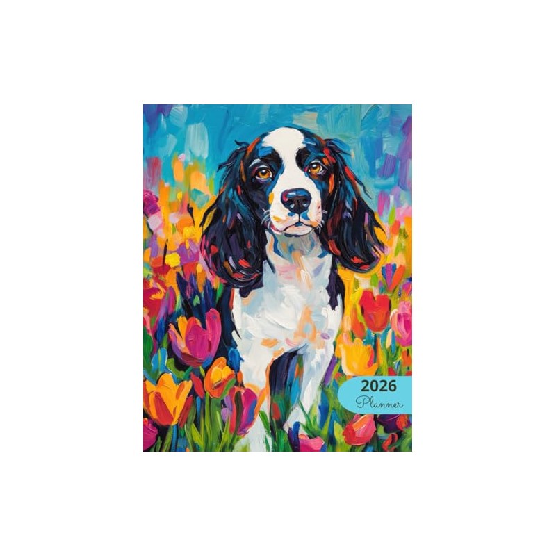 2026 Planner: Vibrant Dogs English Springer Spaniel: Stylish Weekly and