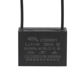 YOKIVE Ceiling Fan Capacitor CBB61, Metallized Polypropylene Film Capacitor Great for Fans Pumps Motors Running (4uF 250V AC 2 Wires 50/60Hz)