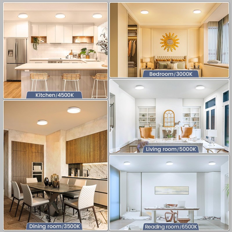 NIORSUN 7 Inch LED Ceiling Lights,5CCT Lighting Options Dimmable Flush