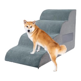 Dog Stairs for Samll Dog to High Beds, 4-Step Dog Stairs for 24 inches Couch-Bed, 20" pet Stairs ramp for Old Large Dogs & Cats Climbing to 18-24 inch Bed, Non-Slip Balanced Dog Ladder for Indoor,30D