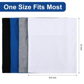 Sintege 4 Pcs DreadLocks Tube Sock Wide Elastic Headband Loc Cap Long Hair Dreads Head Wrap Unisex Spandex for Women Men(Black, White, Grey and Blue, 12 x 9.8 Inches)