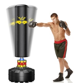 Freestanding Punching Bag with Stand Adult, 70''-205lbs Heavy Punching Bag with Suction Cup Base for Adult Kids - Men Stand Kickboxing Bag - Suitable for Home Office Gym Boxing and Kickboxing Fitness