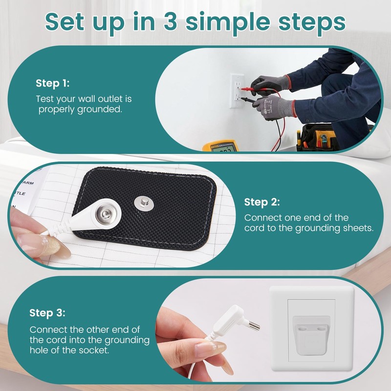 Lnopever Grounding Bed Sheet Earthing UK, Grounding Sheets 10% Silver