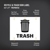 Avery Recycle and Trash Stickers, Green and Black Signs for