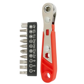 Right Angle Phillips Magnetic Screwdriver Set - Length of 4.33” Mini Ratchet Wrench, High Torque Reversible Offset Screwdriver with Durable Bits Set, Ideal for Tight Spaces in Home and Auto