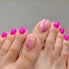 FIEONCIY Press on Toenails with Designs Acrylic Fake Nails for