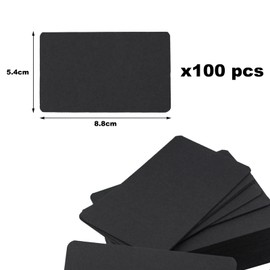 Pack of 100 Black Blank Playing Cards, Business Cards, Blank Cards, Blank Playing Cards, Flash Cards, Kraft Paper, Business Cards, Flash Cards, Blank, White Postcard, Thank You Card, 54 x 88 mm
