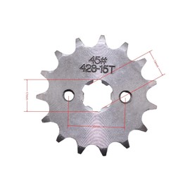 Trkimal Motorcycle Front Sprocket for 50cc 70cc 90cc 110cc 125cc 140cc 160cc Dirt Pit Bike, Mini Bike, TaoTao, Roketa, Coolster, Sunl, Lifan, Loncin, ATV, Quad, 4 Wheeler, Moped (428-15T, 17mm)