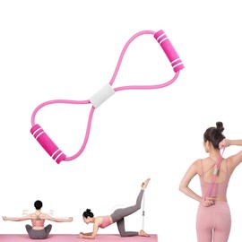Resistance Bands Exercise Bands for Women, Figure 8 Resistance Workout Bands with Handles, Stretch Tension Bands for Full-Body Workouts, Yoga, Strength Training, Home Gym