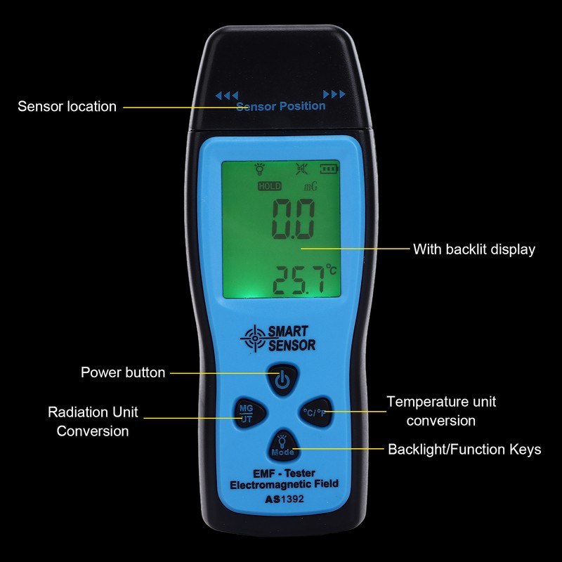 LCD Electromagnetic Radiation Detector Portable Mobile Phone Radiation Tester for