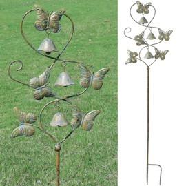 AIHAOKAN Butterflies Garden Stakes with Bells - Decorative Outdoor Yard Art, Decorative Garden Stakes for Outside Garden, Patio, Flower Bed, Pathway.