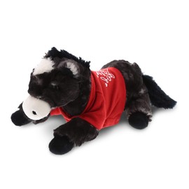 DolliBu I Love You Plush Lying Black Horse - Cute Stuffed Animal with Shirt and with Name Personalization for Valentines, Anniversary, Romantic Date - 10.5 Inches