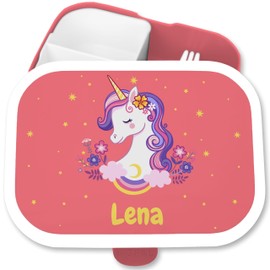 Children's Campus Lunch Box for Mepal - Cute Unicorn - 750 ml - Pink - School Gifts Girls Children's Lunch Boxes Nursery Unicorns Button Lunch Box Vesperbox Kita Unicorns
