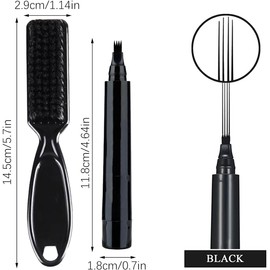 Beard Filler Pen, Beard Filler Pencil, Waterproof Beard Filling Pen Kit, Effective Improve Facial Hair Beard Pen for Moustache & Eyebrows, with 1 Beard Brush (Black)