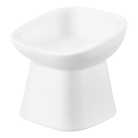 Yamazaki Home Tower Elevated Ceramic Pet Food Bowl - Angled, Non-Slip, Microwave & Dishwasher Safe - 6.7Oz