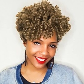 MIMAN 3 Packs 20 Inch Short Curly Crochet Hair for Black Women 8MM Spiral Curls Crochet Braids Synthetic Hair Extension for Women DIY Mohawk Afro Braided Hairstyle (Blonde)