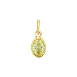 Amor Women's 925 Sterling Silver Birthstone Pendant with Gemstone, 1.3 cm, Gold Plated, Gift for Wife and Girlfriend, Comes in Jewellery Box, Sterling Silver, Cubic Zirconia