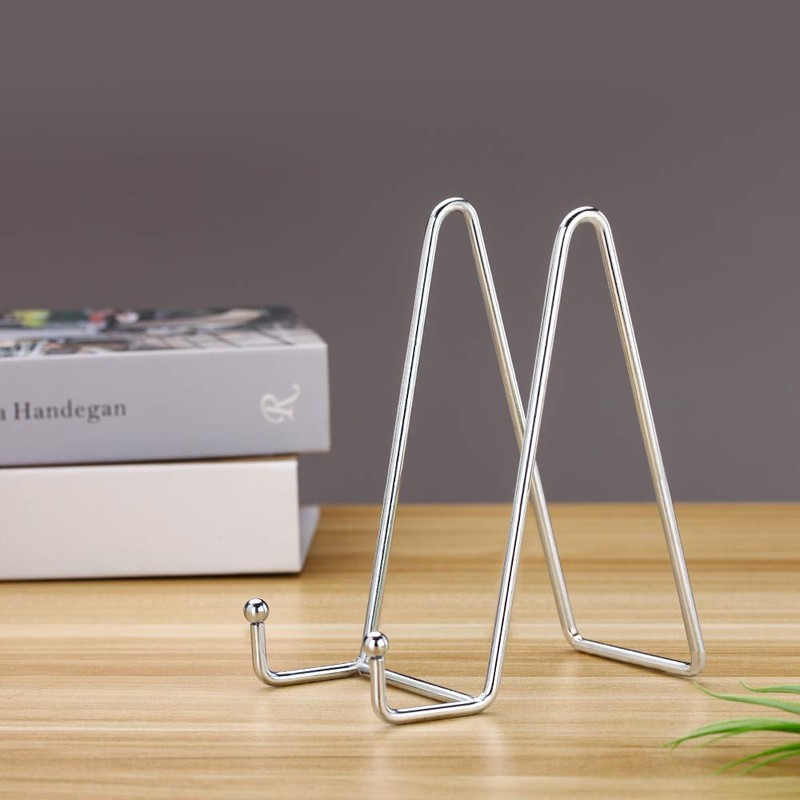 Hotoco Silver Decorative Plate Stand Holder Picture Frame Stand Easel
