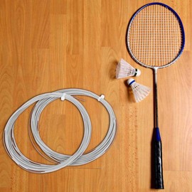 Keenso 2 Pieces Badminton Racket String 10M High Flexibility Badminton Line Training Racket Racket Badminton Repair Accessories (White)
