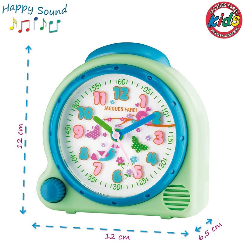 JACQUES FAREL HappySound Kinderwecker Soundwecker Hellgrün Mint mit Melodie Vogelgesang