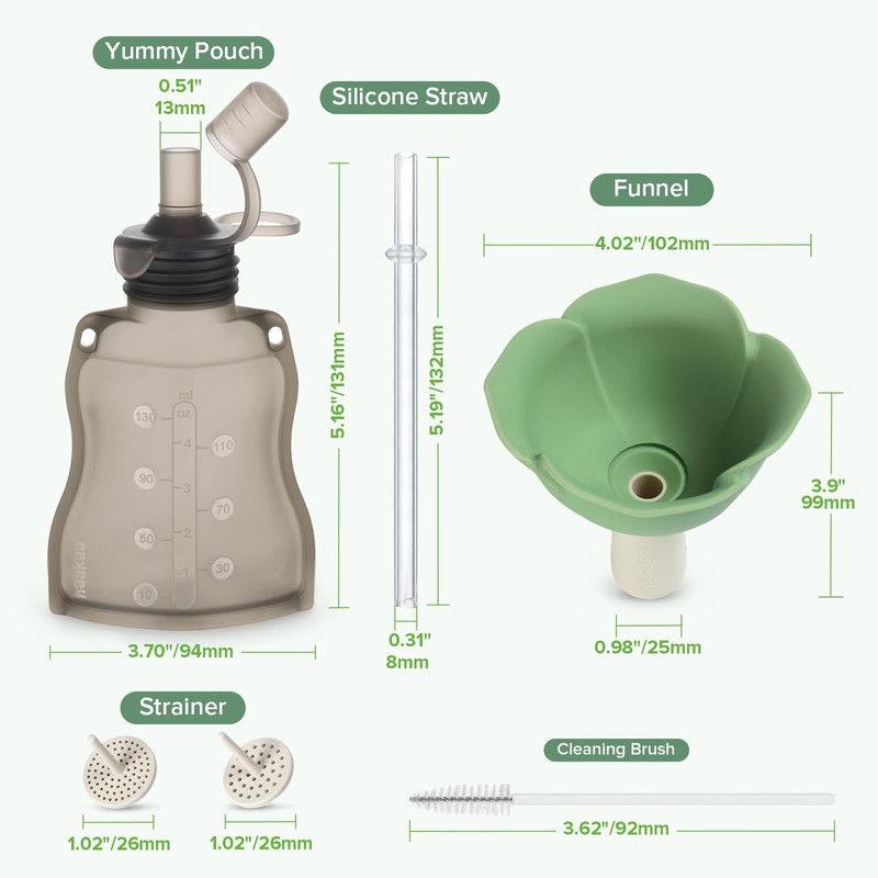 haakaa Fill & Go Yummy Pouch ＆ Flower Funnel Combo