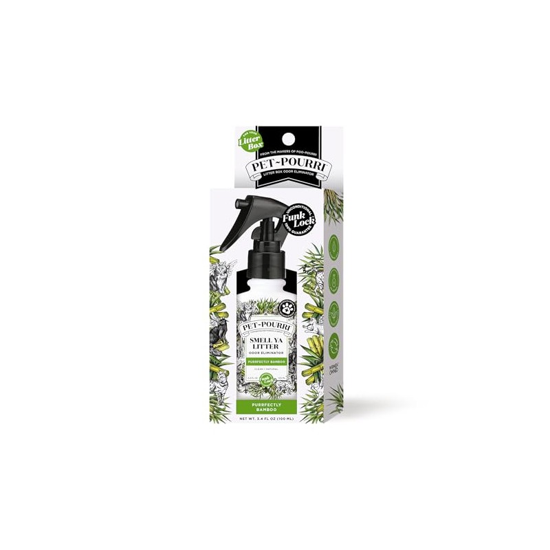 Pet-Pourri Smell Ya Litter Box Odor Freshener Spray, Purrfectly Bamboo,