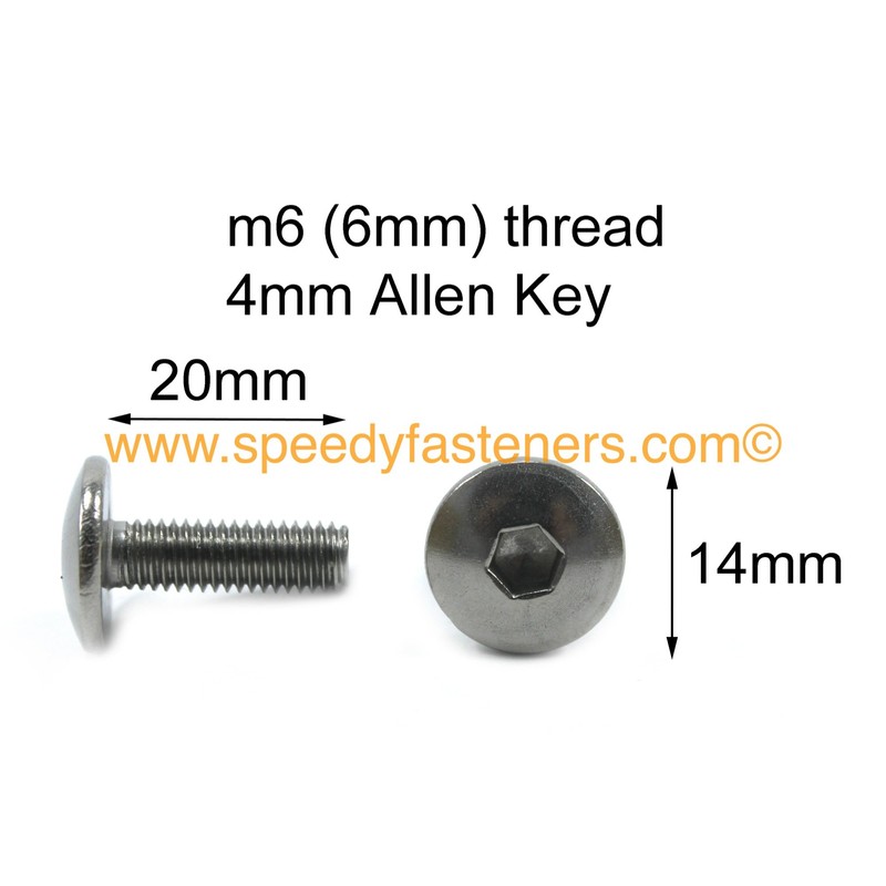 Motorcycle Fairing Bolts & Clips - Stainless Steel Pan Button