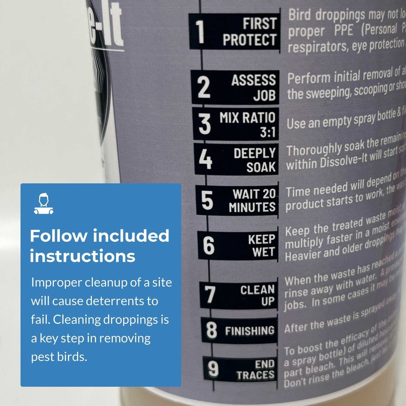 Bird Barrier Dissolve-It Max Enzyme Cleaner - Bird Dropping Cleaner