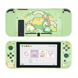 GeekShare Protective Case Compatible with Switch, Soft TPU Slim Case Cover Compatible with Switch Console and Joy-Con - Matcha Froggy