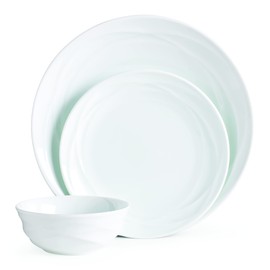 Oneida Lunette 12Pc Dinnerware Set, 15.00 LB, White