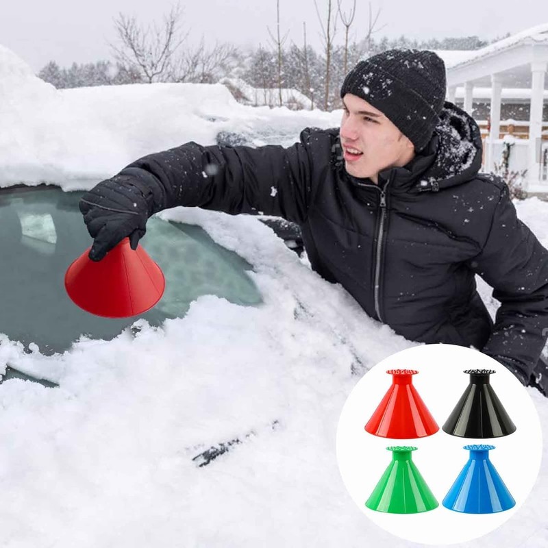 TATAPO 4 Pack Magical Ice Scrapers for Car Windshield, Round