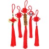Honbay Handicrafts 5PCS Red Chinese Knot Tassels Hanging Decorations Chinese
