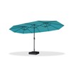 PURPLE LEAF 15ft Patio Market Umbrella with Base Double-Sided Rectangle
