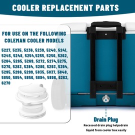 Cooler Drain Plug Replacement for Coleman Cooler Standard Drain Plug Assembly, R5214D607G Coleman Threaded Cooler Drain Plug Parts Easily Remove Melted Ice Water from Xtreme Coolers- 1" Shaft Length