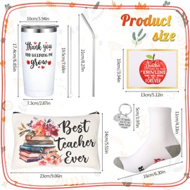 5 Pcs Teacher Gifts for Women, Teacher Appreciation Gifts, 20 Oz Teacher Tumbler, Teacher Gift Ideas, Teacher Birthday, Christmas, Graduation, Thanksgiving